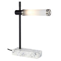 **Moderne bureaulamp met marmeren voet en frosted glas**